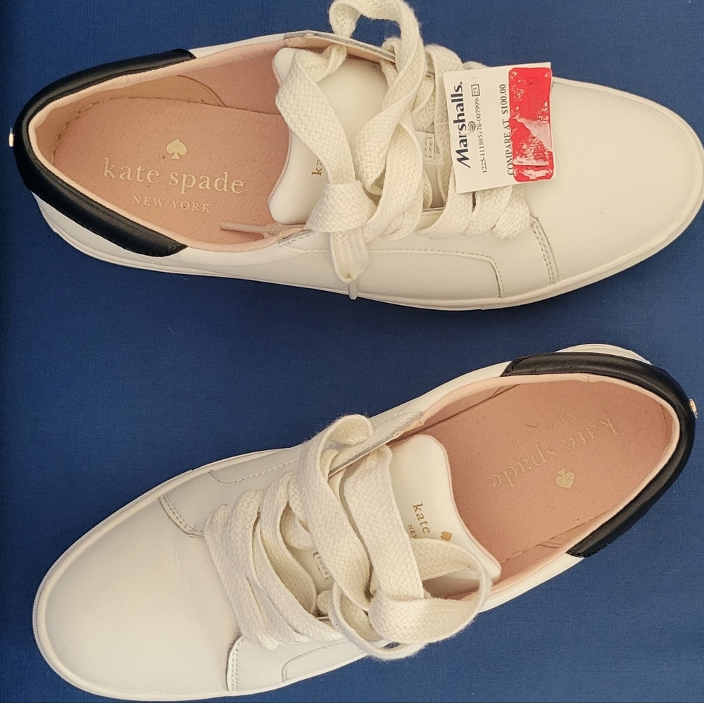 Kate spade leather white tennis shoes